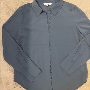 Blue Button Down Shirt with Classic Collar